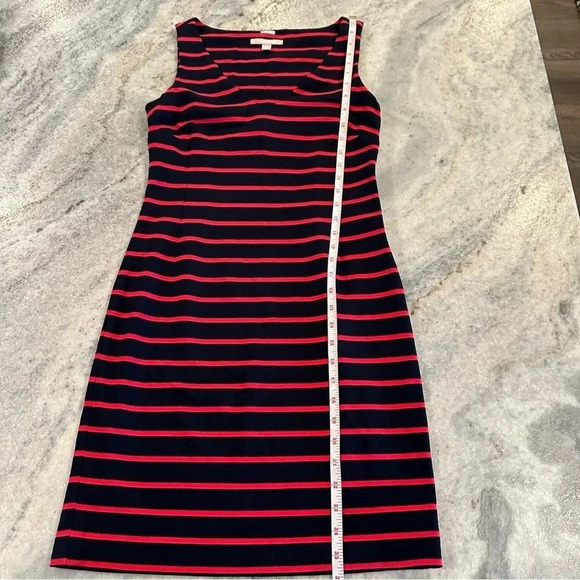 Banana Republic Red and Blue Stripe V-Neck Tank Zippered Dress Size 2 - Picture 5 of 11